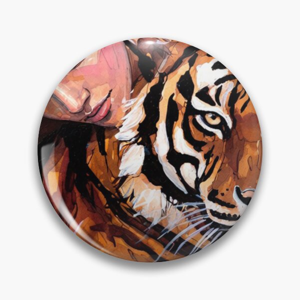 Item preview, Woman and Tiger Emotional Painting designed and sold by SassyArtistry.
