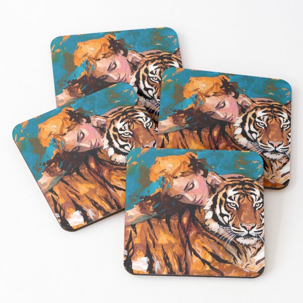 Item preview, Woman and Tiger Emotional Painting designed and sold by SassyArtistry.