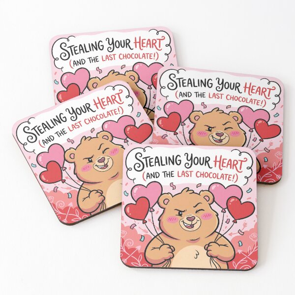 Item preview, Valentine Bear Stealing Your Heart and Chocolate Tee designed and sold by TeesAndKnees.