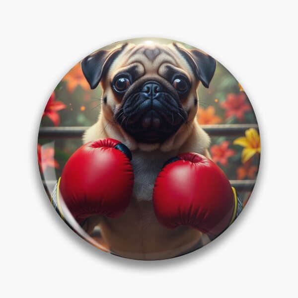 Item preview, Knock Out Negativity Pug – Fiery Boxer Vibes designed and sold by CoquetteLunaCo.