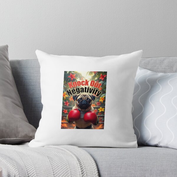 Item preview, Knock Out Negativity Pug – Fiery Boxer Vibes designed and sold by CoquetteLunaCo.