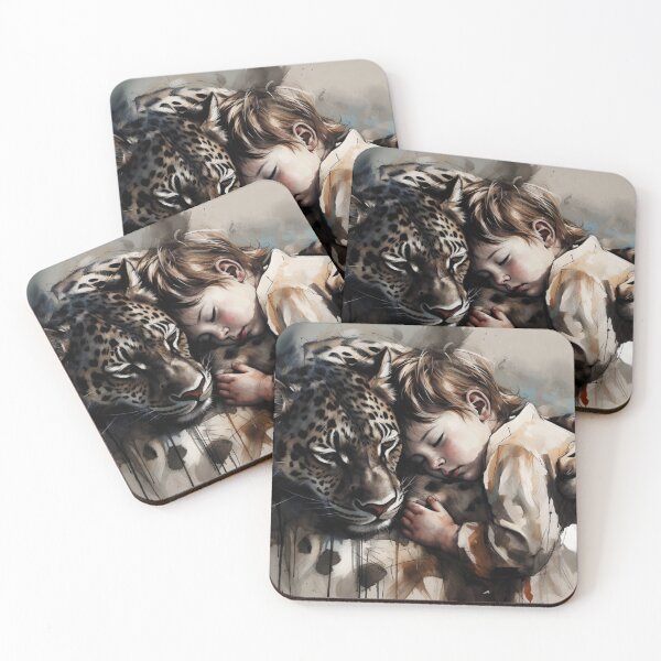 Item preview, Child and Leopard Emotional Painting designed and sold by SassyArtistry.