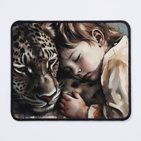 Item preview, Child and Leopard Emotional Painting designed and sold by SassyArtistry.