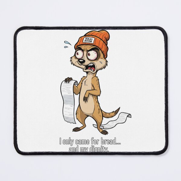 Item preview, Crazy Meerkat vs Inflation – I Only Came For Bread Funny Cartoon designed and sold by mAXiBoOM.