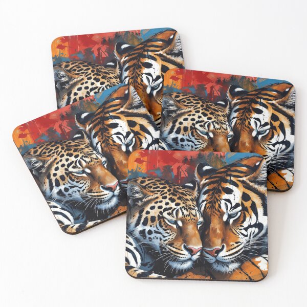 Item preview, Two Tigers Intimate Wildlife Painting designed and sold by SassyArtistry.