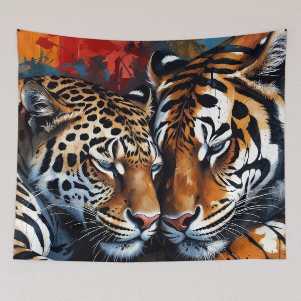 Item preview, Two Tigers Intimate Wildlife Painting designed and sold by SassyArtistry.