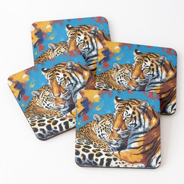 Item preview, Tiger and Leopard Bond Painting designed and sold by SassyArtistry.