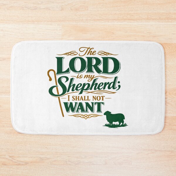 Item preview, Psalm 23 The Lord is My Shepherd Typography designed and sold by FunFitLife Studio.