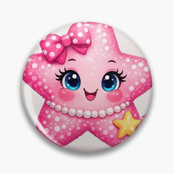 Item preview, Cute Kawaii Pink Starfish Girl with Bow & Pearls | Girly Ocean Aesthetic designed and sold by Robinthread.