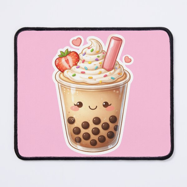 Artikelvorschau, Niedlicher Kawaii-Bubble-Tea-Aufkleber – Valentinstag-Bubble-Tea mit lächelndem Gesicht und Herzen | Bezauberndes Essen entworfen und verkauft von MeghannsMinimalMeals.