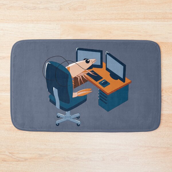 Item preview, Shrimp Sitting on a Chair – Funny Sea Creature Cartoon Design designed and sold by dittoon.