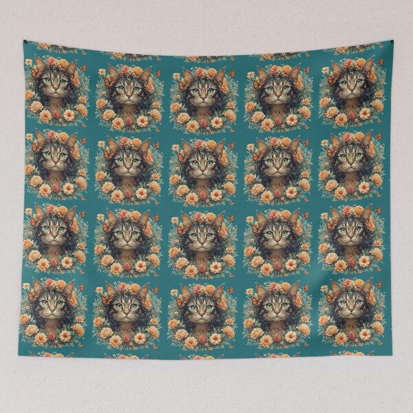 Item preview, Cat in the style of Frida Kahlo. designed and sold by Natalia-Vlad.
