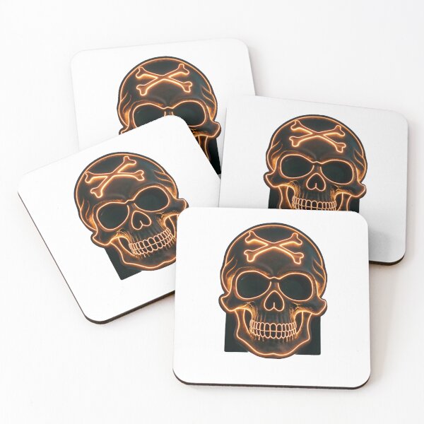 Item preview, Glowing neon skull with crossbones symbolizing danger and warning designed and sold by Creative88Art.