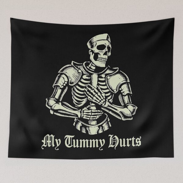 Item preview, Skeleton Clutching Stomach Hurt designed and sold by SignumShop.