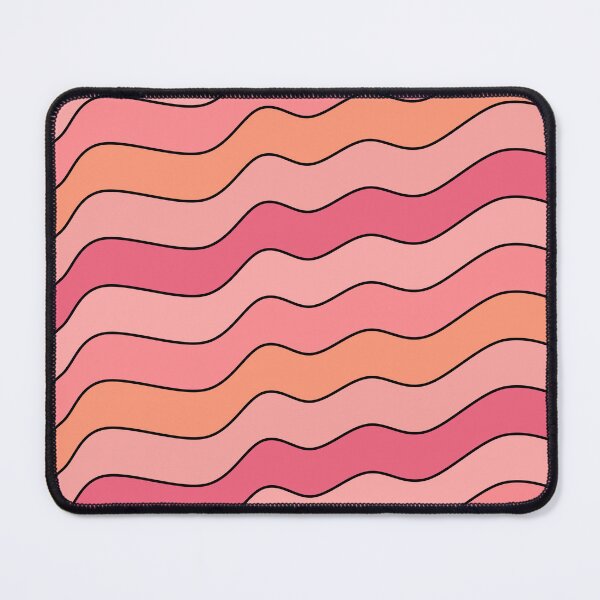 Item preview, Retro 70s Groovy Wavy Pattern in Sunset Pink and Peach designed and sold by Aesthetic Crew.