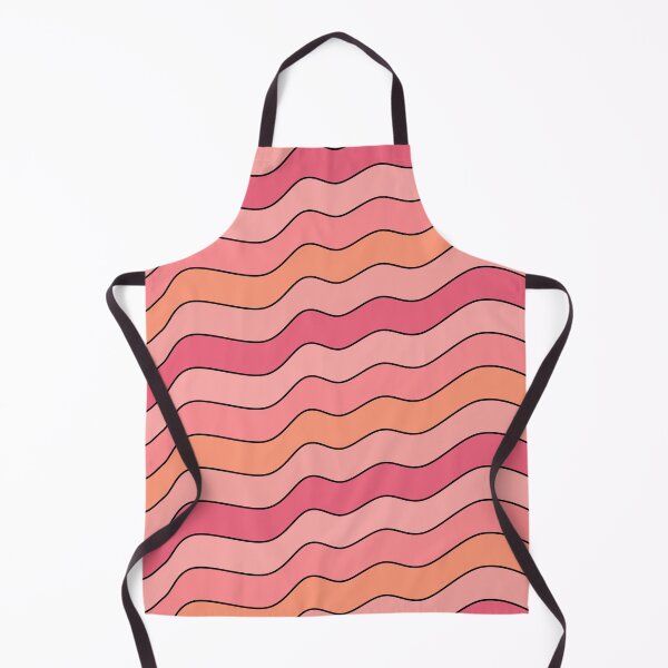 Item preview, Retro 70s Groovy Wavy Pattern in Sunset Pink and Peach designed and sold by Aesthetic Crew.