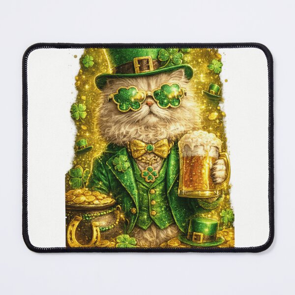 Item preview, St. Patrick's Day Lucky Cat – Funny Leprechaun Cat Party Illustration designed and sold by theleocreator.
