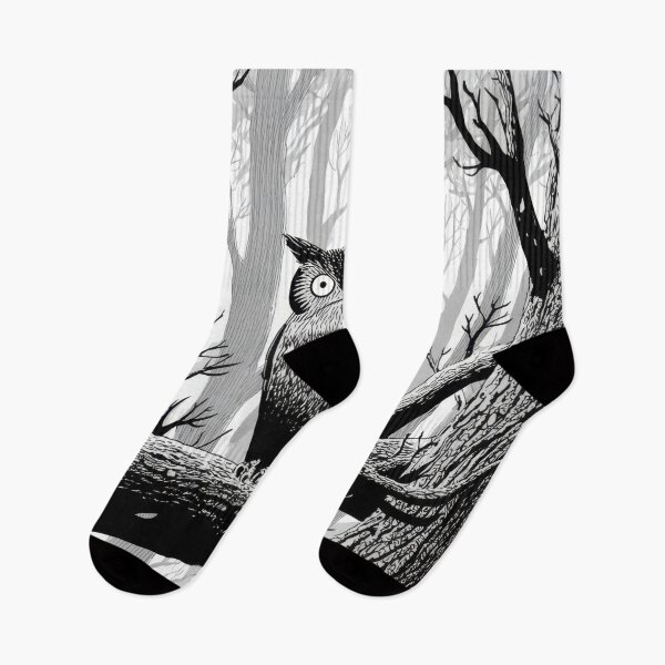 Item preview, Owl perched on tree branch in forest designed and sold by anytka.