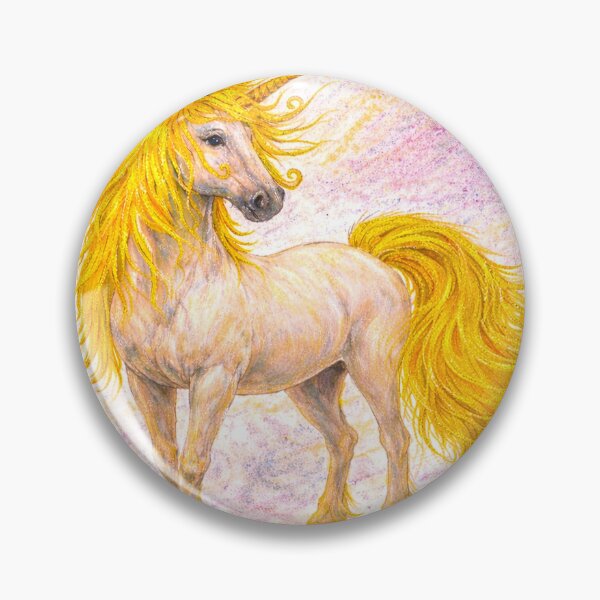 Item preview, Cute hand-drawn unicorn golden horse on crayon background  designed and sold by Ana Cristina Fluieras.