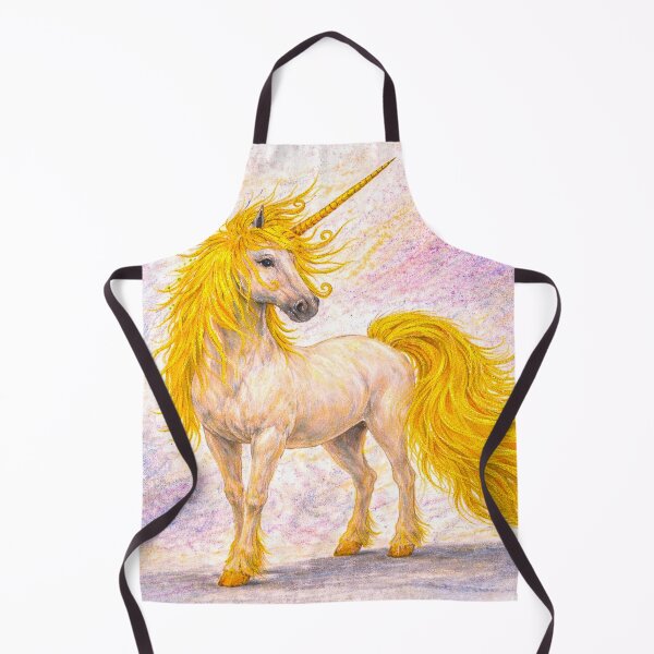 Item preview, Cute hand-drawn unicorn golden horse on crayon background  designed and sold by Ana Cristina Fluieras.