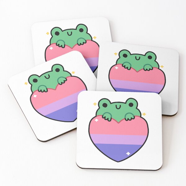 Item preview, bisexual flag kawaii frog designed and sold by phoebescribble.