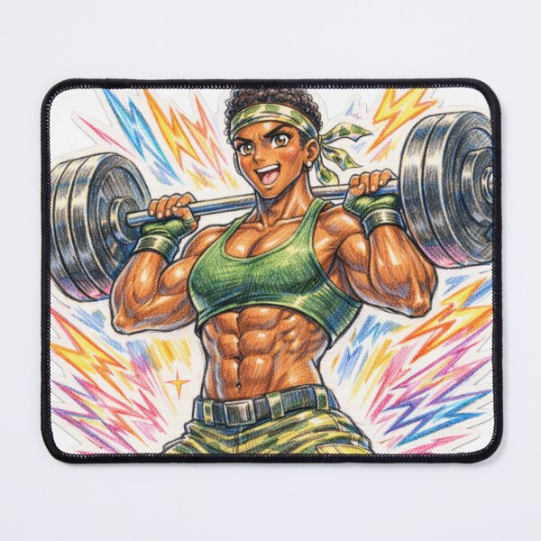 Item preview, Retro Fitness Girl with Neon Weights designed and sold by JonelleTshirts.