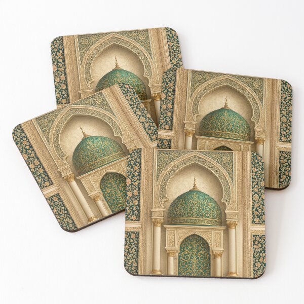 Item preview, Emerald & Gold Islamic Architecture: Elegant Moroccan Dome Illustration (V.4) designed and sold by D-Islamic.