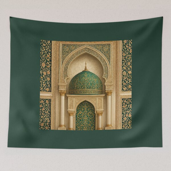 Item preview, Emerald & Gold Islamic Architecture: Elegant Moroccan Dome Illustration (V.4) designed and sold by D-Islamic.