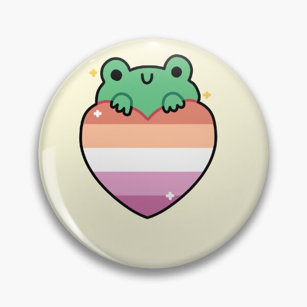 Item preview, lesbian flag kawaii frog designed and sold by phoebescribble.