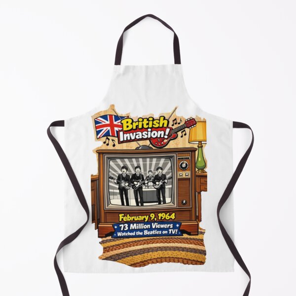 Item preview, British Invasion 1964 Cartoon TV Poster, Beatles on Ed Sullivan Tribute, Union Jack and Gretsch Guitar Pop Art, Retro 60s Music History Decor designed and sold by TerScott.