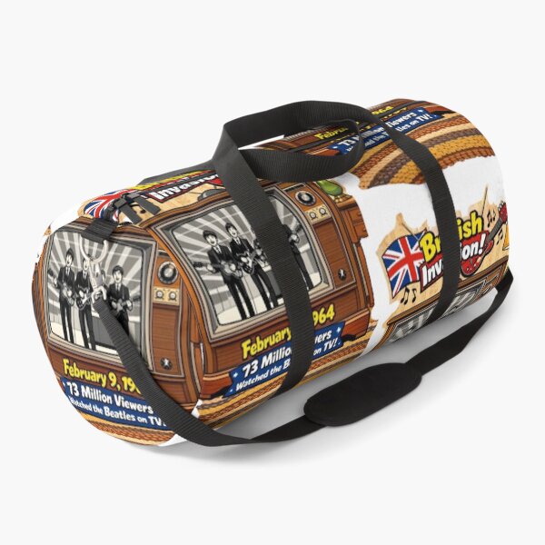 Item preview, British Invasion 1964 Cartoon TV Poster, Beatles on Ed Sullivan Tribute, Union Jack and Gretsch Guitar Pop Art, Retro 60s Music History Decor designed and sold by TerScott.