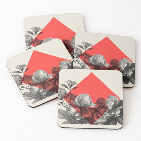 Item preview, Flowers with red geometric shape designed and sold by anytka.