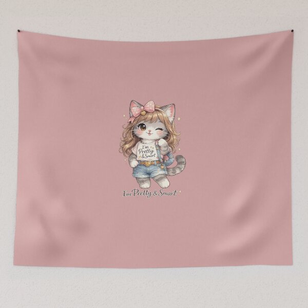 Item preview, I’m Pretty and Smart – Cute Kawaii Cat Illustration designed and sold by MKVisions.