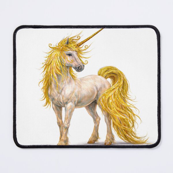 Item preview, Golden unicorn magic horse Pegasus designed and sold by Ana Cristina Fluieras.