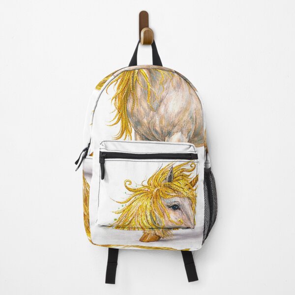 Item preview, Golden unicorn magic horse Pegasus designed and sold by Ana Cristina Fluieras.