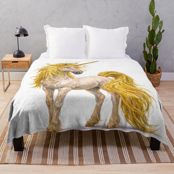 Item preview, Golden unicorn magic horse Pegasus designed and sold by Ana Cristina Fluieras.