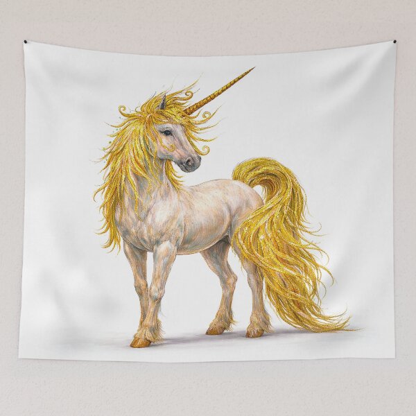 Item preview, Golden unicorn magic horse Pegasus  designed and sold by Ana Cristina Fluieras.