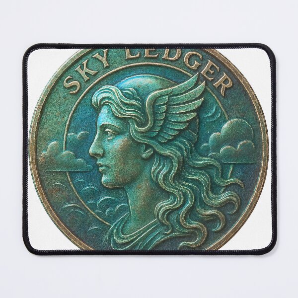 Item preview, Vintage Sky Ledger coin with winged woman profile designed and sold by Creative88Art.