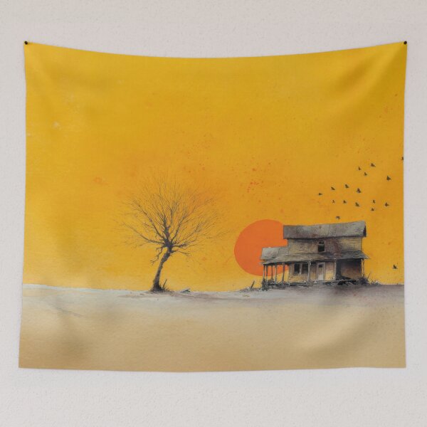 Item preview, Lone house at sunset designed and sold by anytka.