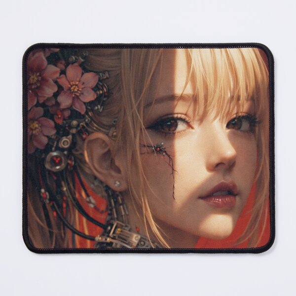Item preview, Blonde Cyber Girl with Floral Tears designed and sold by SangPrints.