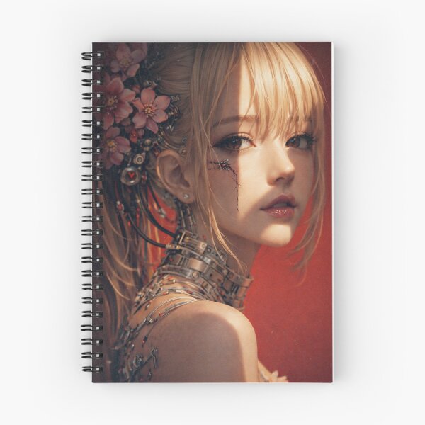 Item preview, Blonde Cyber Girl with Floral Tears designed and sold by SangPrints.