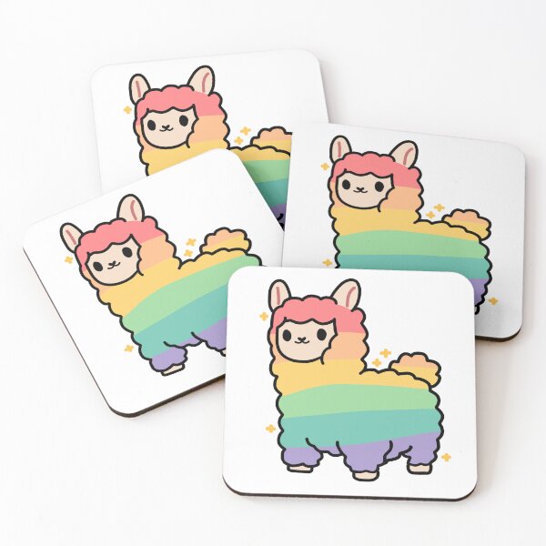 Item preview, kawaii rainbow pride llama designed and sold by phoebescribble.
