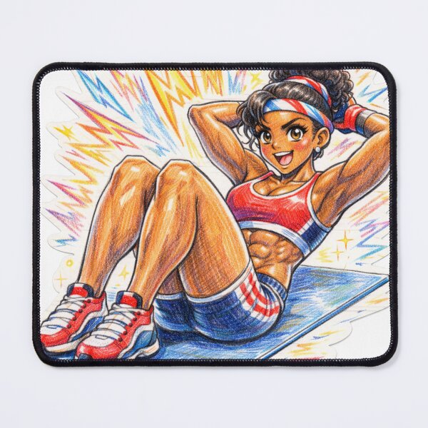 Item preview, Retro Anime Fitness Girl Ab Workout designed and sold by JonelleTshirts.