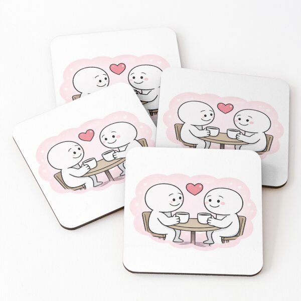 Item preview, Cute Coffee Date Couple Illustration – Minimalist Love Cartoon, Romantic Cozy Art, Valentine Aesthetic -2 designed and sold by CraftMuse19.
