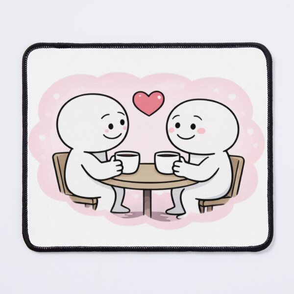 Item preview, Cute Coffee Date Couple Illustration – Minimalist Love Cartoon, Romantic Cozy Art, Valentine Aesthetic -2 designed and sold by CraftMuse19.