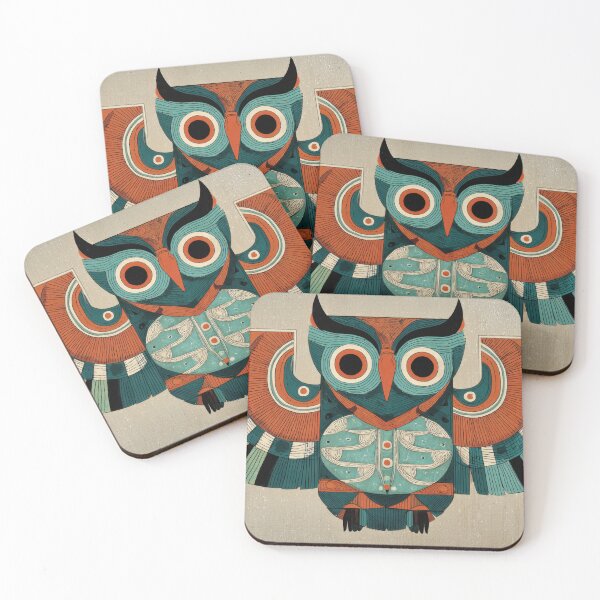 Item preview, Colorful owl design with tribal art designed and sold by anytka.
