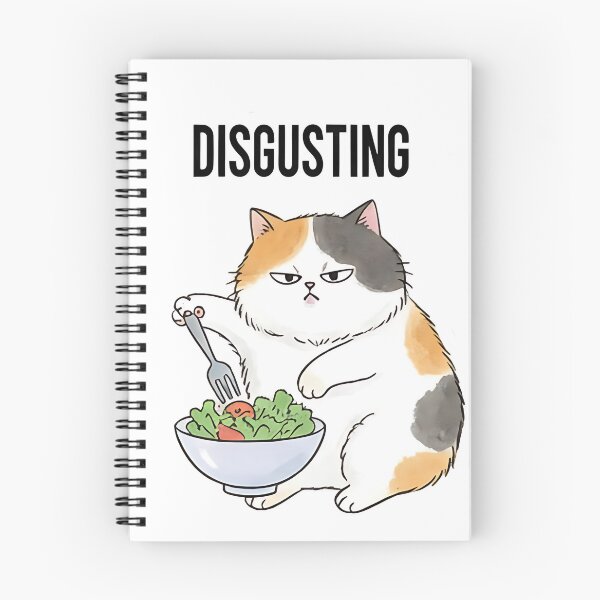 Item preview, Ensalada repugnante. Divertido gato gruñón que odia las verduras. designed and sold by DigitalAnnaBanana.