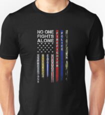 No one fights alone first responder tee shirt Unisex T-Shirt