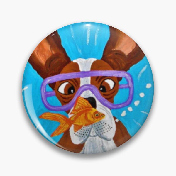 Item preview, Underwater Basset Hound with Fish designed and sold by Squirreldumplings.