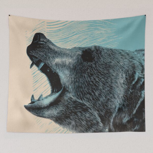 Item preview, A grizzly bear with its mouth open designed and sold by anytka.
